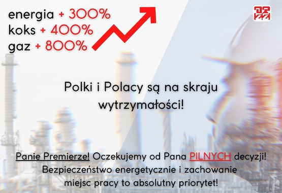 Odpowiedź MRiT na pismo OPZZ dotyczące krytycznej sytuacji w zakładach energochłonnych